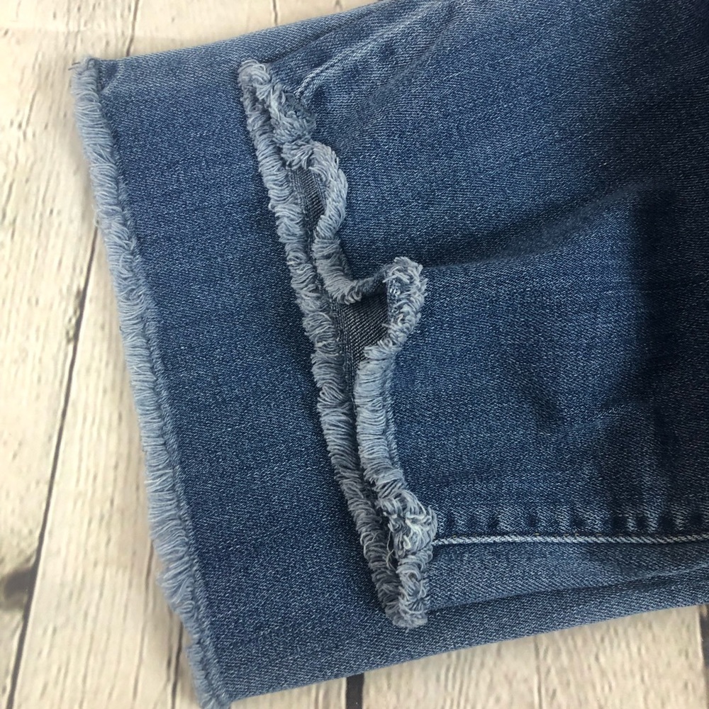 Isabel Maternity Distressed Straight Crop Jeans with Frayed Hem SZ 16 - Picture 7 of 11